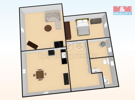 Pronájem bytu, 2+1, 73 m²