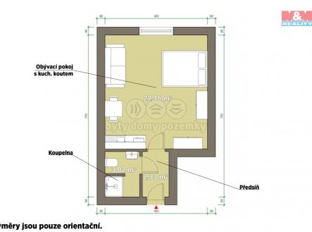 Pronájem bytu, 1+kk, 30 m²