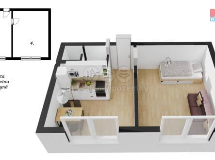 Pronájem bytu, 1+1, 32 m²