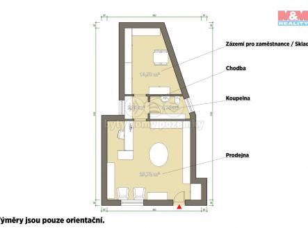 Pronájem - obchodní prostor, 54 m²