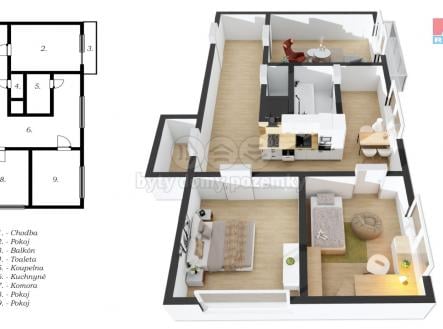 Prodej bytu, 3+1, 73 m²