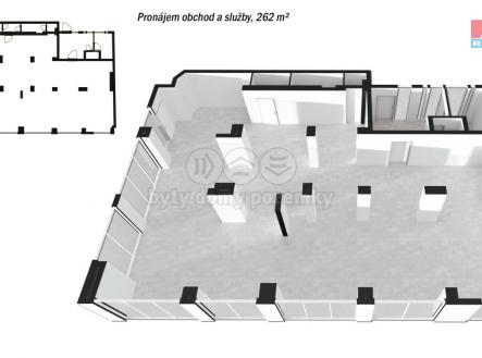 Pronájem - obchodní prostor, 262 m²