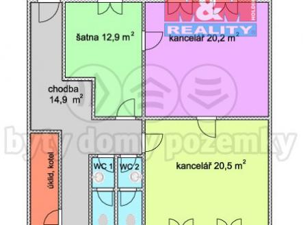 Pronájem - kanceláře, 180 m²