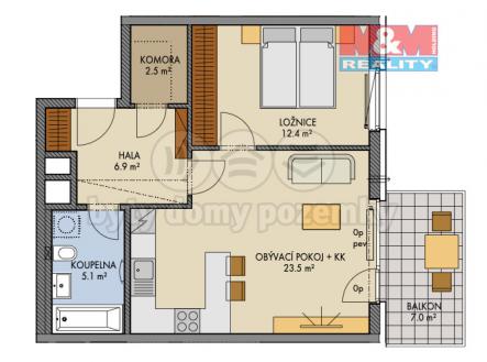 Prodej bytu, 2+kk, 59 m²