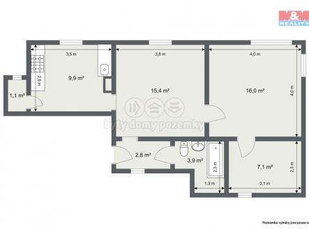 Prodej bytu, 3+1, 56 m²