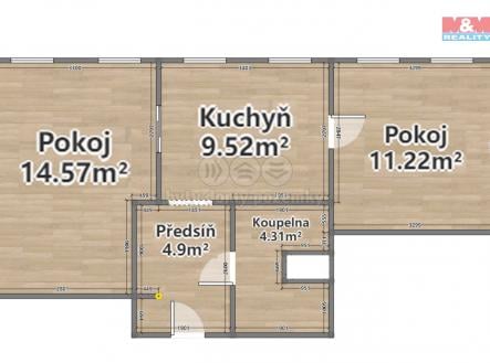 Pronájem bytu, 2+1, 44 m²