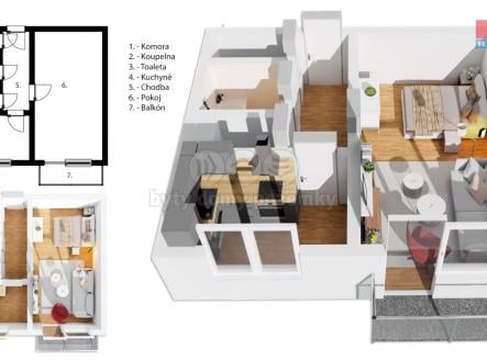 Prodej bytu, 1+1, 40 m²