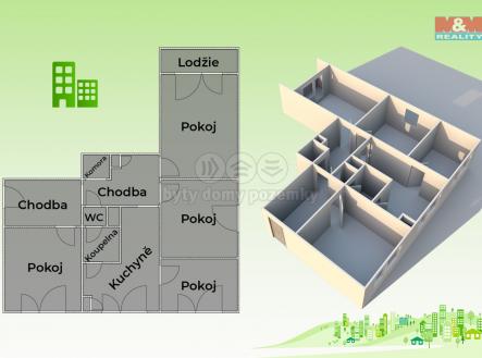 Prodej bytu, 4+1, 80 m²