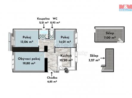 Prodej bytu, 3+1, 76 m²