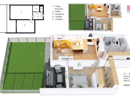 Prodej bytu, 2+kk, 55 m²