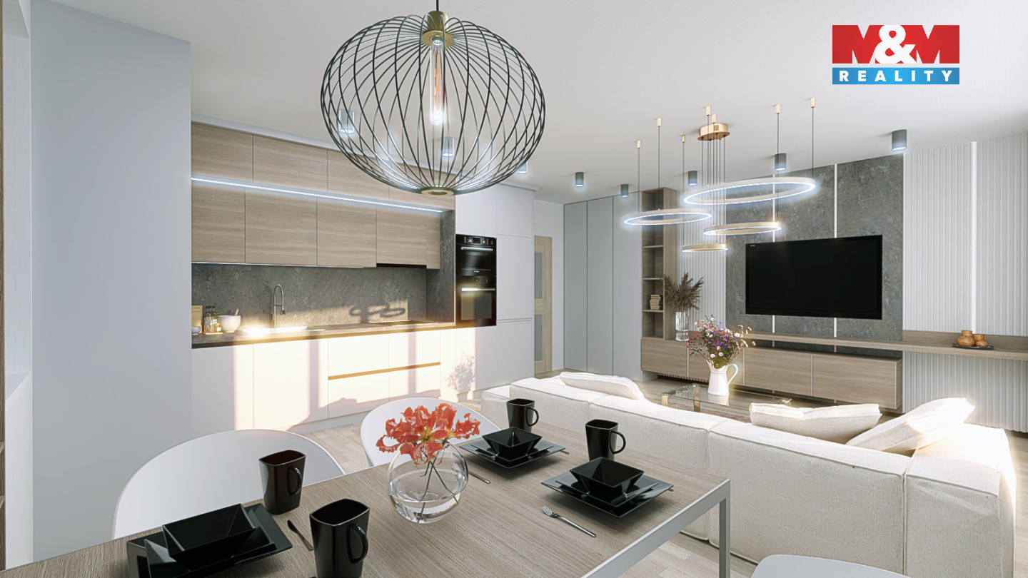 Obývací pokoj s kuchyní