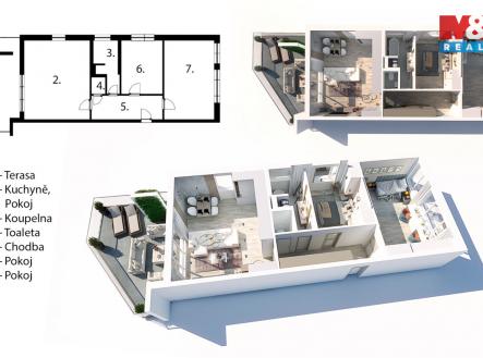 Prodej bytu, 3+kk, 66 m²