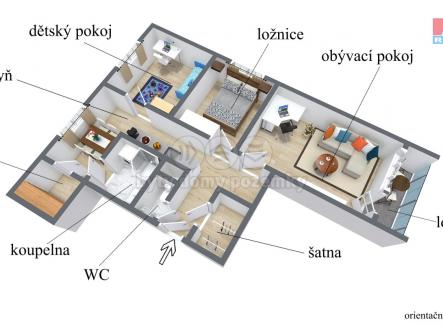 Prodej bytu, 3+1, 68 m²