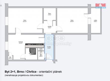 Prodej bytu, 2+1, 57 m²