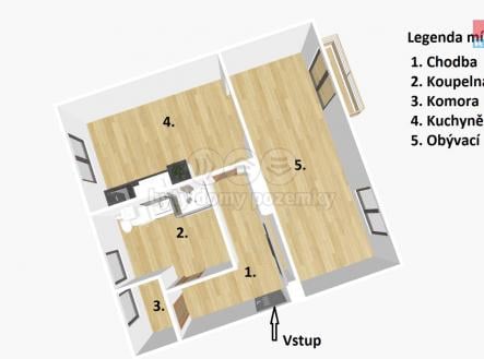 Prodej bytu, 2+kk, 56 m²