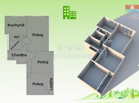 Prodej bytu, 3+1, 74 m²