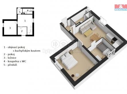 Prodej bytu, 3+kk, 46 m²