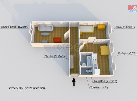 Prodej bytu, 2+1, 58 m²