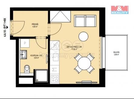 Prodej bytu, 1+kk, 31 m²