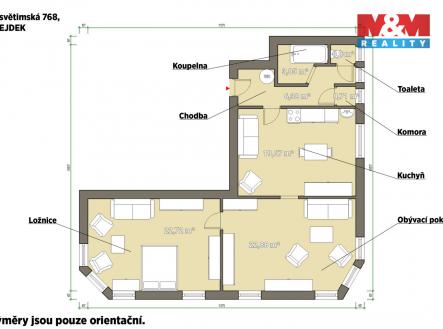 Prodej bytu, 2+1, 72 m²