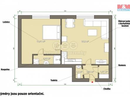 Pronájem bytu, 2+kk, 53 m²