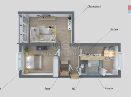 Prodej bytu, 2+1, 62 m²