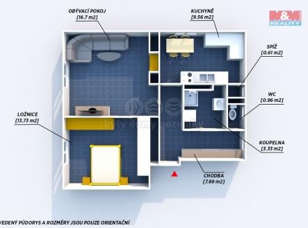 Prodej bytu, 2+1, 53 m²