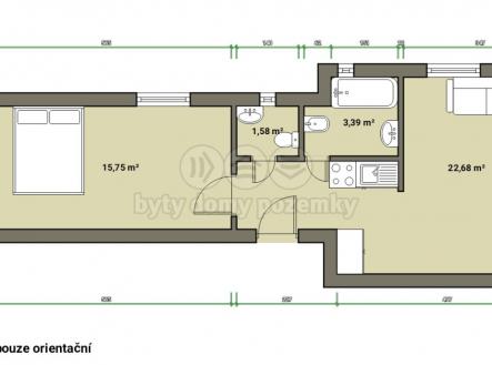 Pronájem bytu, 2+kk, 52 m²