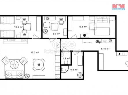 Pronájem bytu, 4+kk, 101 m²