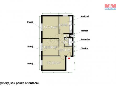 Prodej bytu, 3+1, 70 m²