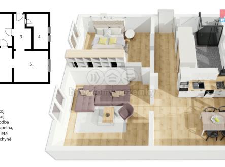 Pronájem bytu, 2+1, 54 m²