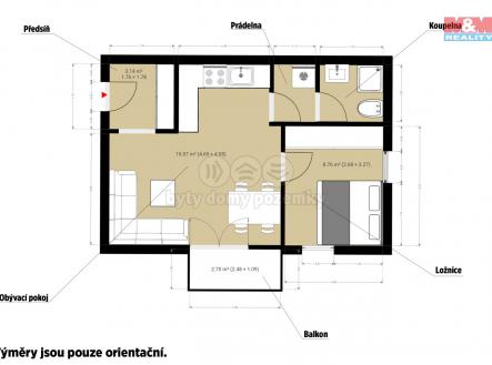 Pronájem bytu, 2+kk, 46 m²