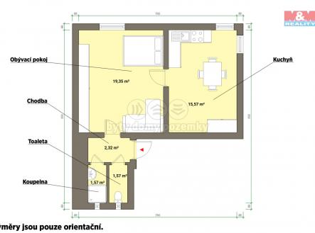 Pronájem bytu, 2+kk, 50 m²