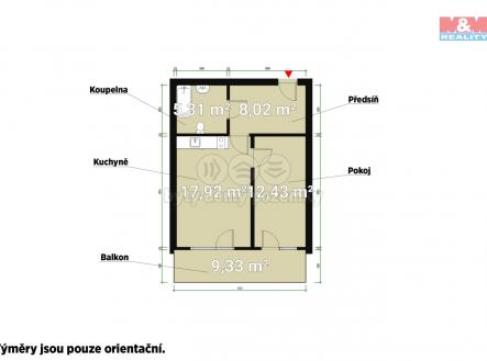 Pronájem bytu, 2+kk, 44 m²