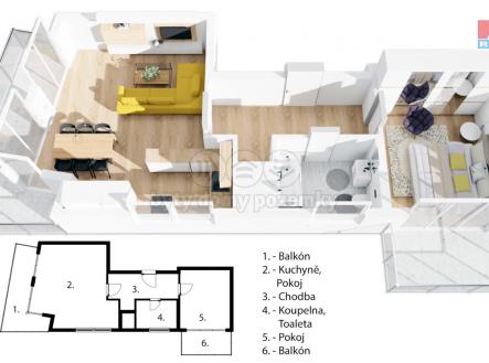 Prodej bytu, 2+kk, 61 m²