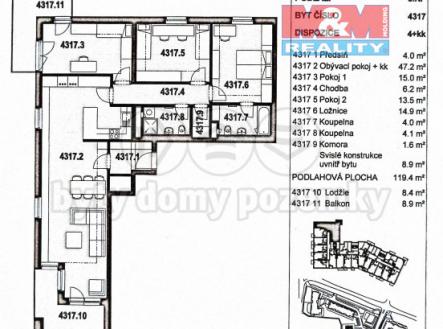 Prodej bytu, 4+kk, 110 m²