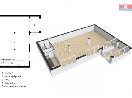 Pronájem - obchodní prostor, 105 m²