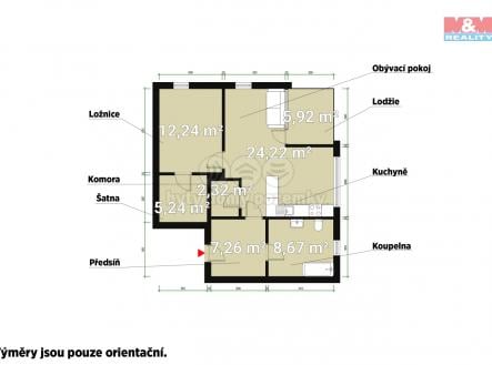 Pronájem bytu, 2+kk, 54 m²