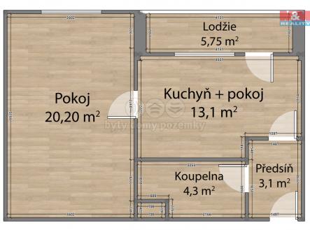 Pronájem bytu, 2+kk, 41 m²