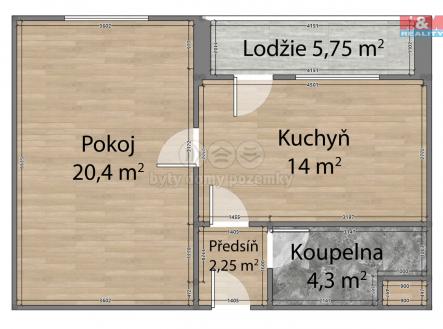 Pronájem bytu, 2+kk, 41 m²