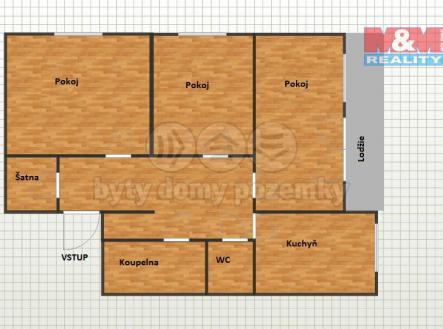 Pronájem bytu, 3+1, 66 m²