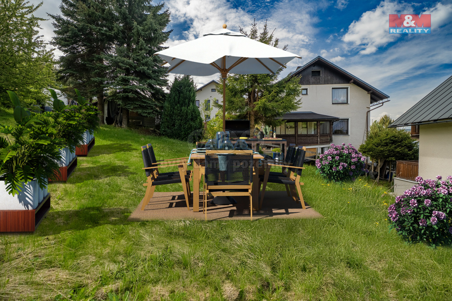 Vizualizace zahrady domu