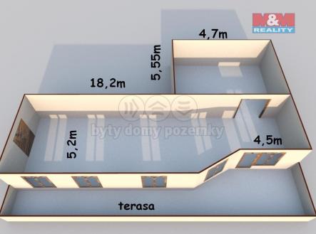 Pronájem - obchodní prostor, 115 m²