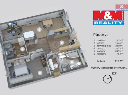Prodej bytu, 3+1, 85 m²