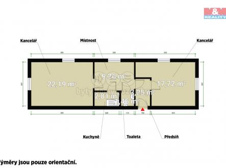 Pronájem kanceláře, 56 m²