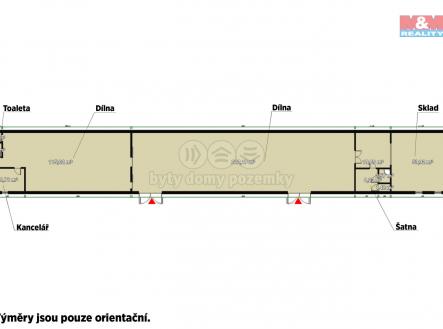 Pronájem - skladovací prostor, 436 m²