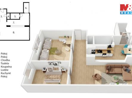 Prodej bytu, 3+kk, 57 m²