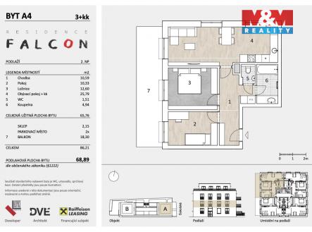 Prodej bytu, 3+kk, 69 m²