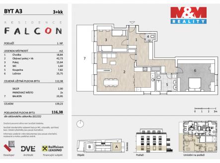 Prodej bytu, 3+kk, 116 m²