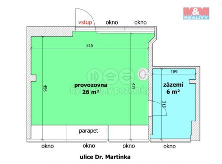 Pronájem - obchodní prostor, 32 m²